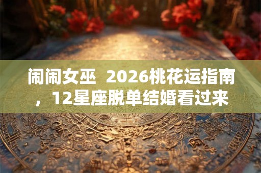 闹闹女巫  2026桃花运指南，12星座脱单结婚看过来