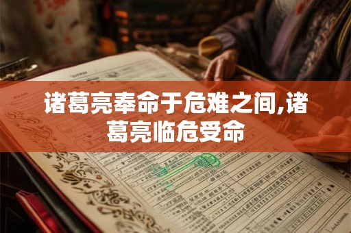诸葛亮奉命于危难之间,诸葛亮临危受命
