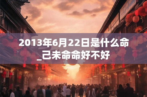2013年6月22日是什么命_己未命命好不好