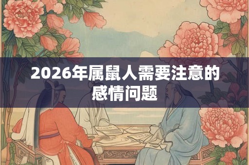 2026年属鼠人需要注意的感情问题