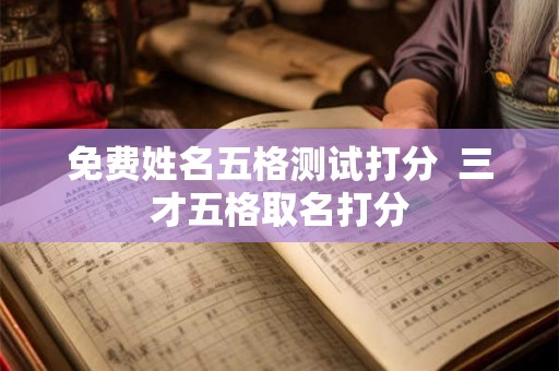 免费姓名五格测试打分  三才五格取名打分