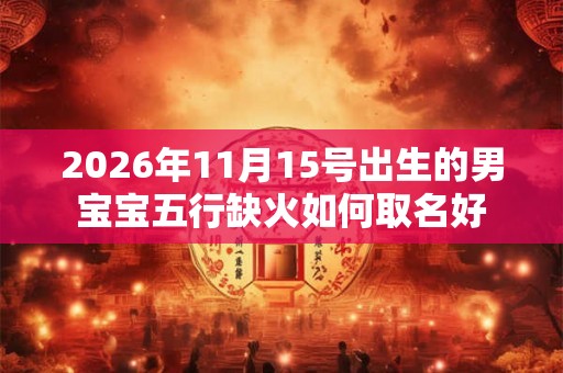 2026年11月15号出生的男宝宝五行缺火如何取名好