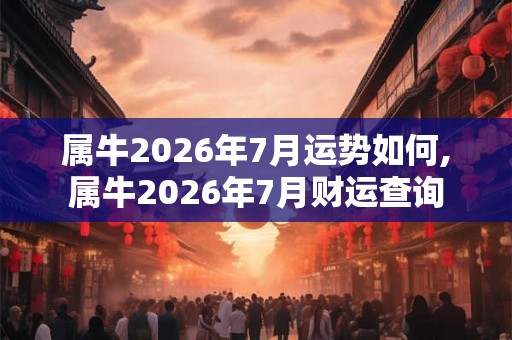 属牛2026年7月运势如何,属牛2026年7月财运查询