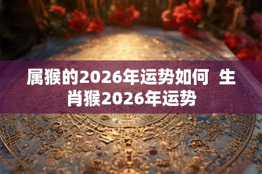 属猴的2026年运势如何  生肖猴2026年运势