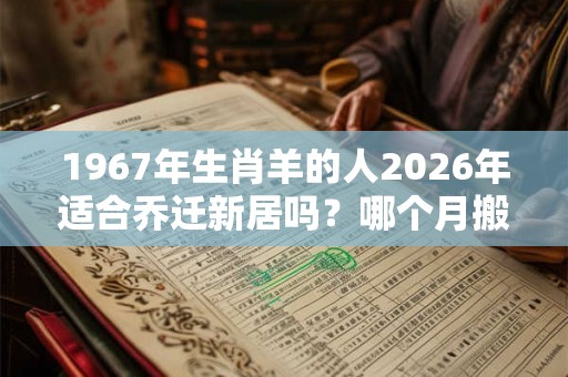 1967年生肖羊的人2026年适合乔迁新居吗?哪个月搬家好? 1967年生肖羊的人2026年适合乔迁新居吗?哪个月搬家好?