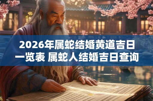 2026年属蛇结婚黄道吉日一览表 属蛇人结婚吉日查询