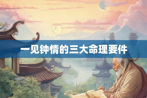 一见钟情的三大命理要件
