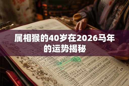 属相猴的40岁在2026马年的运势揭秘