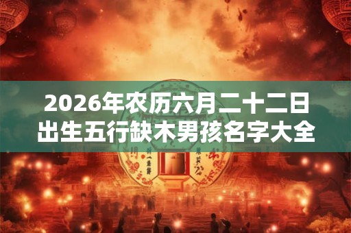 2026年农历六月二十二日出生五行缺木男孩名字大全