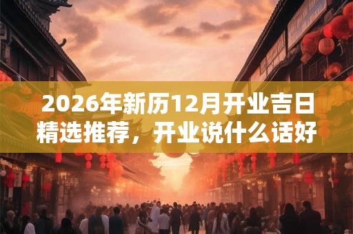 2026年新历12月开业吉日精选推荐，开业说什么话好？