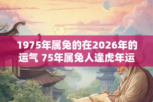 1975年属兔的在2026年的运气 75年属兔人逢虎年运势