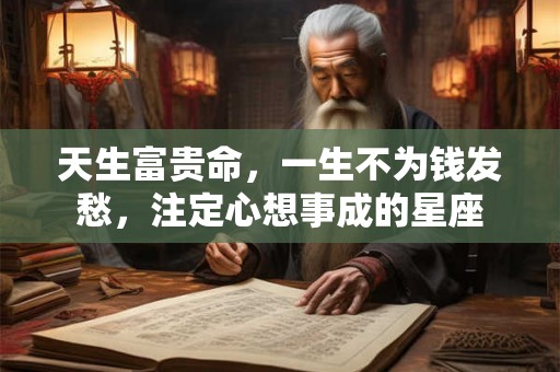 天生富贵命，一生不为钱发愁，注定心想事成的星座