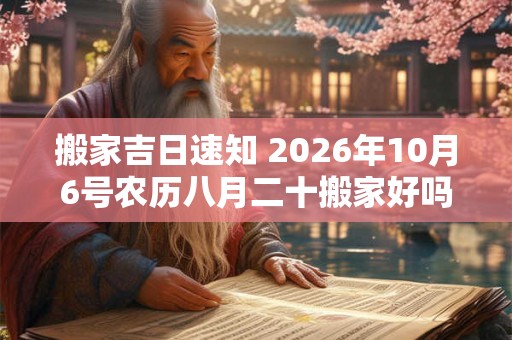 搬家吉日速知 2026年10月6号农历八月二十搬家好吗