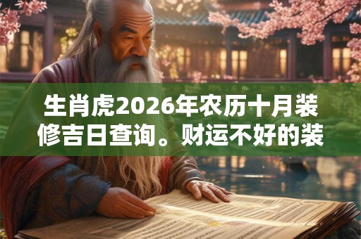 生肖虎2026年农历十月装修吉日查询。财运不好的装修是怎么样的？