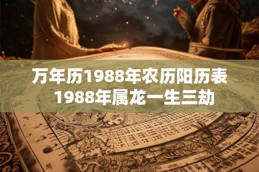 万年历1988年农历阳历表  1988年属龙一生三劫