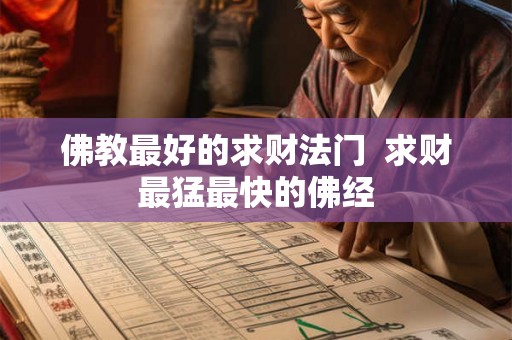 佛教最好的求财法门  求财最猛最快的佛经