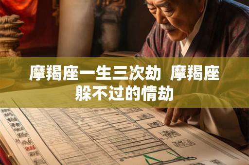 摩羯座一生三次劫  摩羯座躲不过的情劫