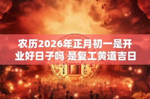 农历2026年正月初一是开业好日子吗 是复工黄道吉日吗
