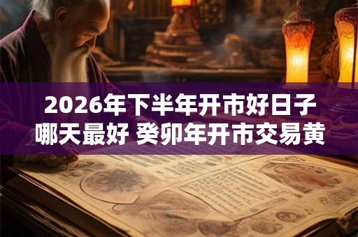 2026年下半年开市好日子哪天最好 癸卯年开市交易黄道吉日 2026年下半年开市好日子哪天最好 癸卯年开市交易黄道吉日