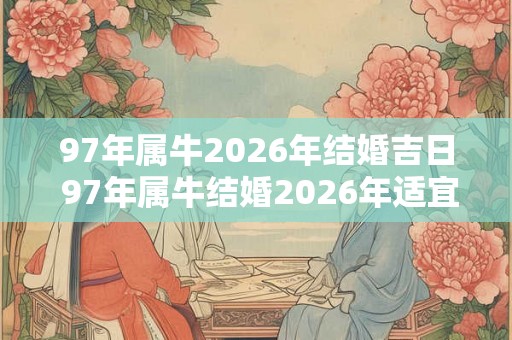 97年属牛2026年结婚吉日 97年属牛结婚2026年适宜吗