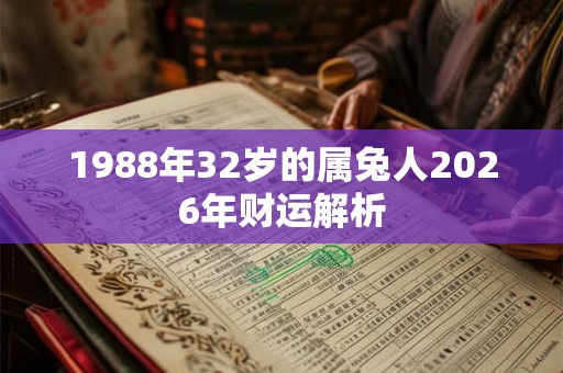 1988年32岁的属兔人2026年财运解析 1988年32岁的属兔人2026年财运解析