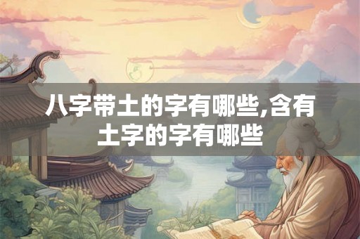 八字带土的字有哪些,含有土字的字有哪些