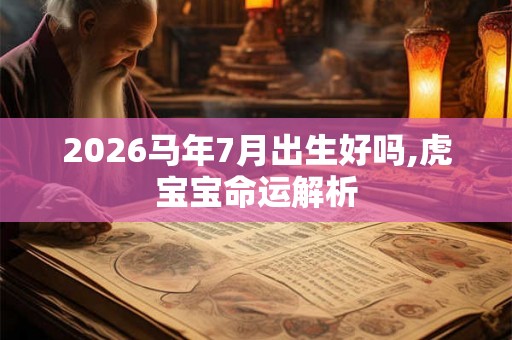 2026马年7月出生好吗,虎宝宝命运解析
