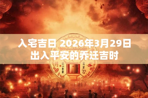 入宅吉日 2026年3月29日出入平安的乔迁吉时