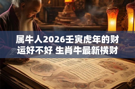 属牛人2026壬寅虎年的财运好不好 生肖牛最新横财运详解 属牛人2026壬寅虎年的财运好不好 生肖牛最新横财运详解