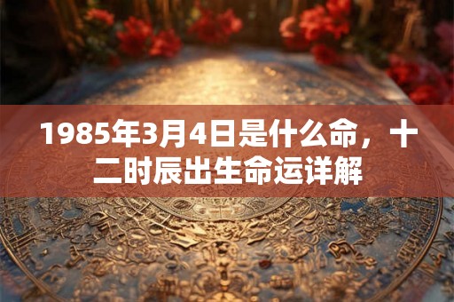 1985年3月4日是什么命，十二时辰出生命运详解