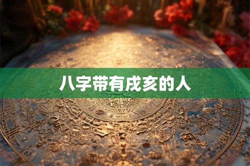 八字带有戌亥的人