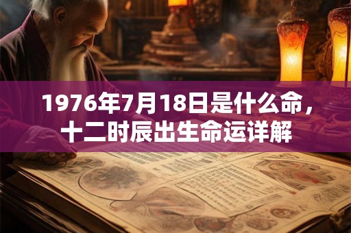 1976年7月18日是什么命，十二时辰出生命运详解