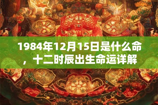 1984年12月15日是什么命，十二时辰出生命运详解