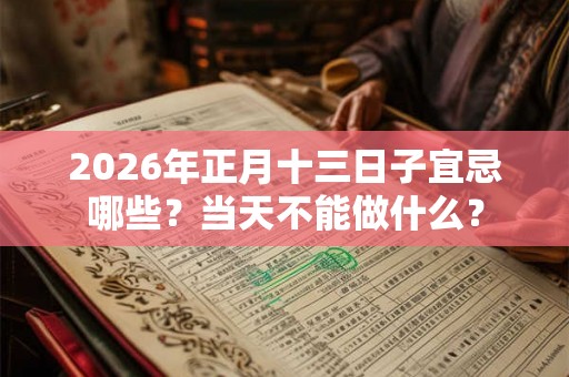 2026年正月十三日子宜忌哪些？当天不能做什么？