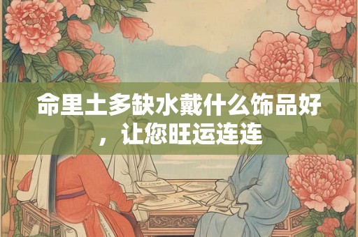 命里土多缺水戴什么饰品好，让您旺运连连