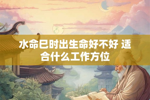 水命巳时出生命好不好 适合什么工作方位