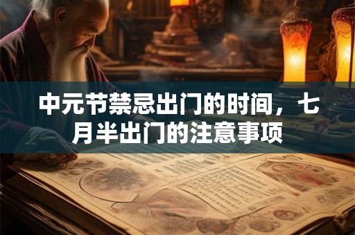 中元节禁忌出门的时间，七月半出门的注意事项