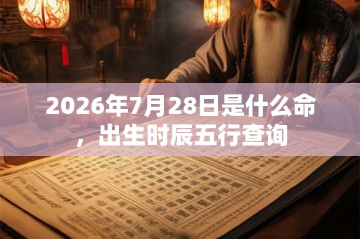 2026年7月28日是什么命，出生时辰五行查询