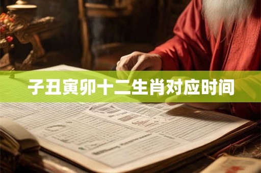 子丑寅卯十二生肖对应时间 子丑寅卯十二生肖对应时间