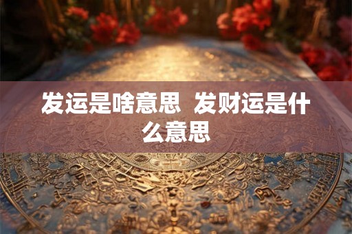 发运是啥意思 发财运是什么意思 发运是啥意思 发财运是什么意思
