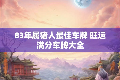 83年属猪人最佳车牌 旺运满分车牌大全