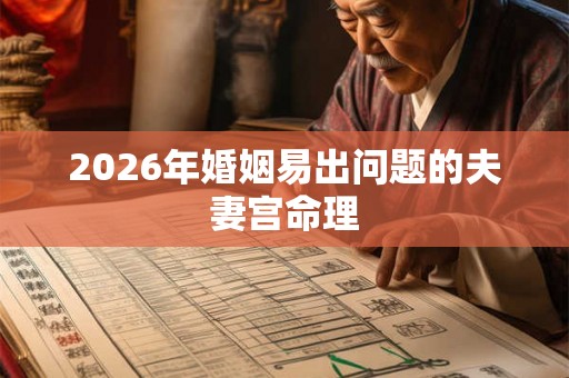 2026年婚姻易出问题的夫妻宫命理