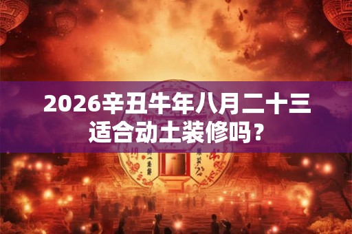 2026辛丑牛年八月二十三适合动土装修吗？