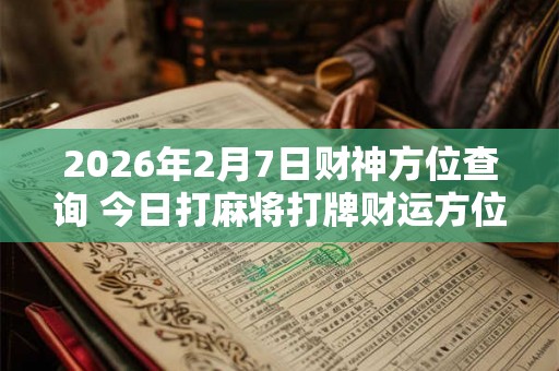 2026年2月7日财神方位查询 今日打麻将打牌财运方位 2026年2月7日财神方位查询 今日打麻将打牌财运方位