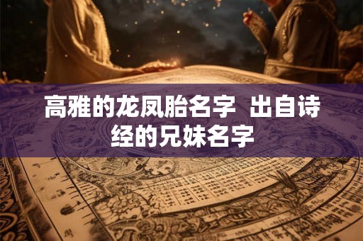高雅的龙凤胎名字  出自诗经的兄妹名字