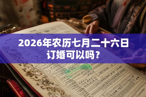 2026年农历七月二十六日订婚可以吗？