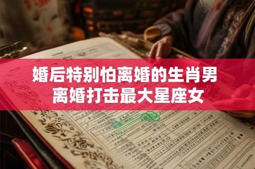 婚后特别怕离婚的生肖男 离婚打击最大星座女