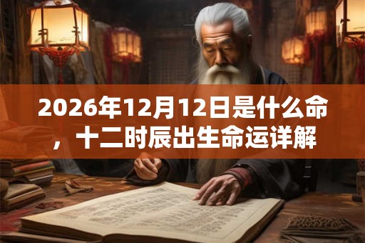 2026年12月12日是什么命，十二时辰出生命运详解