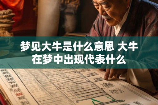 梦见大牛是什么意思 大牛在梦中出现代表什么 梦见大牛是什么意思 大牛在梦中出现代表什么