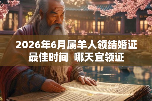 2026年6月属羊人领结婚证最佳时间 哪天宜领证 2026年6月属羊人领结婚证最佳时间 哪天宜领证
